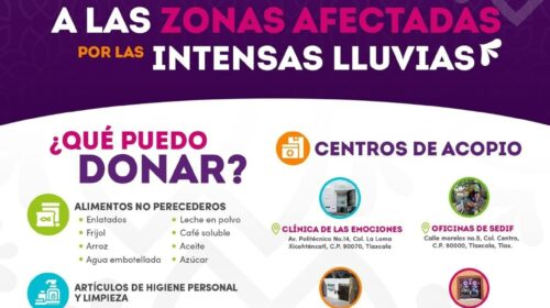 Sedif abre centros de acopio para apoyar a familias afectadas por las lluvias en Veracruz, Puebla, Hidalgo y Tlaxcala