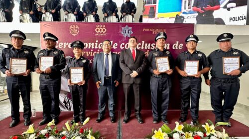 Cuatro policías municipales de Apizaco se jubilan gracias a iniciativa de Arnulfo Alva “El Che”