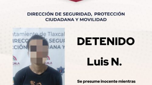 En operativo de vigilancia, policía municipal de Tlaxcala detiene a sujeto con orden de aprehensión vigente