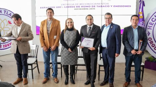 Ayuntamiento de Tlaxcala recibe reconocimiento por impulsar espacios 100% libres de humo de tabaco