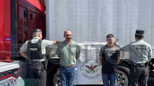 Guardia Nacional recuperó tráiler robado y detuvo a dos hombres en la Vía Corta