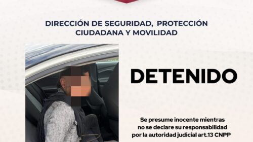 Policía municipal de Tlaxcala asegura a masculino por presunto robo de cable en La Joya