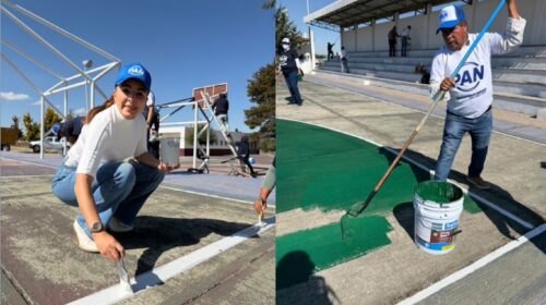 Participa Miriam Martínez Sánchez en jornada de rescate de espacios públicos en Cuapiaxtla.