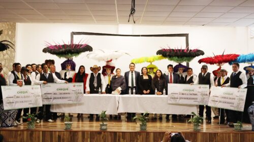 Entrega Lucía Arce cheques a 16 camadas para preservar cultura del carnaval en SPM