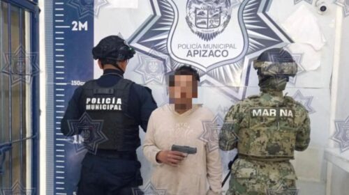 Detiene policía de Apizaco a masculino con arma de fuego
