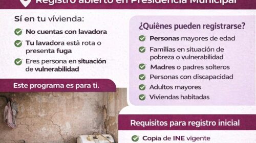 Tetlanohcan impulsa el programa Lavadoras para tu Vivienda 2026 en apoyo a familias vulnerables