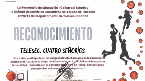Telesecundaria “cuatro señoríos” de Tetlanohcan, se corona campeona en basquetbol femenil y avanza al estatal