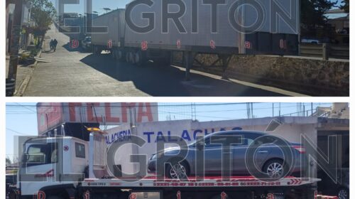Policías estatales aseguran remolques robados frente a la Guardia Nacional en Calpulalpan y Sentra robado en Mazatecochco