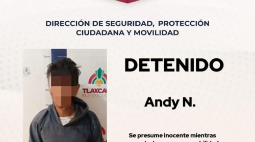 Intervención de la policía municipal de Tlaxcala permite detención de presunto ladrón en San Diego Metepec