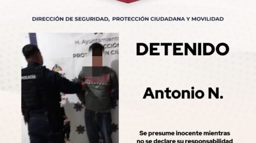Elementos de seguridad pública de la capital detienen a presunto acosador que alteraba el orden público en Acuitlapilco