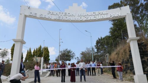 Gobernadora Lorena Cuéllar inaugura rehabilitación del panteón municipal de Zacualpan