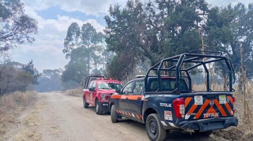 Protección Civil de Totolac y Bomberos del Estado controlan incendio en la zona del Mirador
