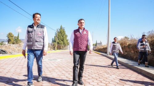 Supervisa alcalde Alfonso Sánchez rescate histórico de la calle Porfirio Díaz de Acuitlapilco