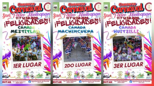 Camada Meztitlan se lleva el primer lugar en el Carnaval de San Tadeo Huiloapan; destaca impulso de Idelfonso Carro Roldán