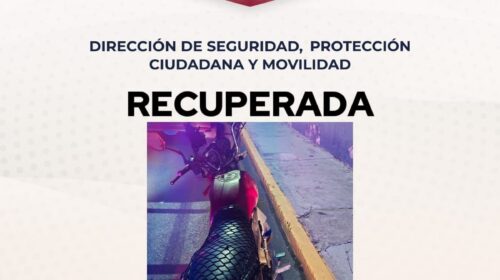 Recupera policía municipal de Tlaxcala motocicleta con reporte de robo en bulevar Ocotlán