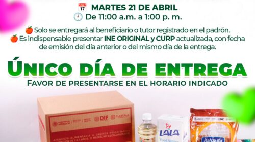 SMDIF Huamantla convoca a beneficiarios a la entrega de despensas correspondiente a enero-febrero 2026