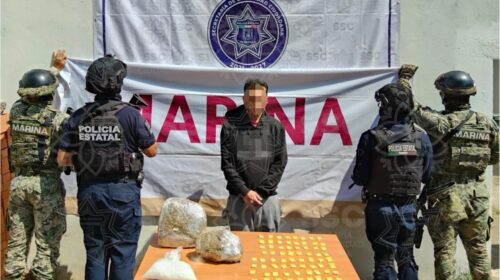 Detienen Secretaría de Seguridad Ciudadana y Marina a sujeto por delitos contra la salud en Zacatelco