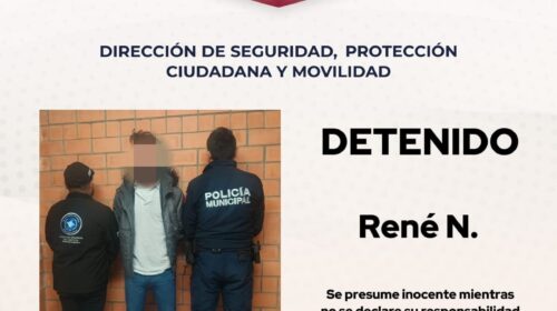 Policía municipal de Tlaxcala aprehende a sujeto con orden de captura vigente en Hidalgo por el delito de homicidio