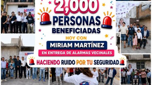 En maratónica jornada en San Pablo del Monte, Miriam Martínez Sánchez entrega alarmas vecinales en beneficio de más de 2 mil habitantes