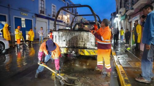 Alcalde Alfonso Sánchez García activa brigadas de atención tras fuerte lluvia y granizada en la capital