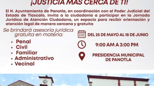 Acercan servicios jurídicos gratuitos a familias de Panotla; brindarán asesoría en temas penales, familiares y vecinales