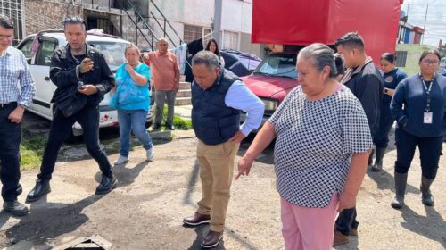 Javier Rivera Bonilla encabeza recorridos en zonas afectadas por tromba e inundaciones en Apizaco