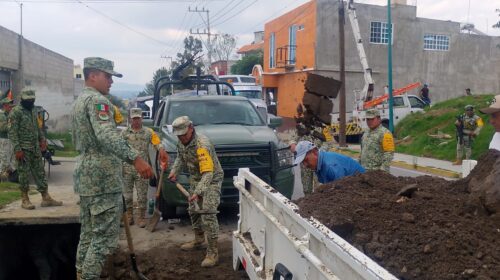 Reconoce Salvador Santos el apoyo de SEDENA y Guardia Nacional en labores preventivas y de limpieza en Huamantla