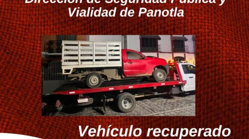 Recupera policía municipal de Panotla vehículo con reporte de robo