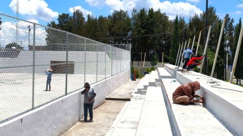 Avanza ayuntamiento de Tlaxcala con la rehabilitación de la cancha de la unidad deportiva “Blas Charro Carvajal”