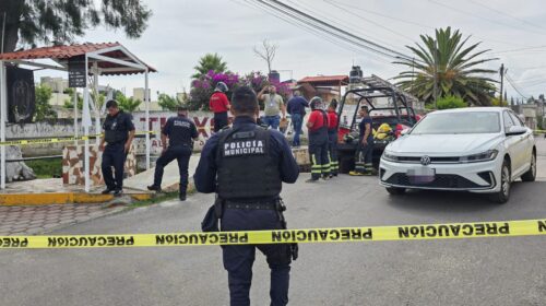 Policía municipal de Tlaxcala resguarda la zona de hombre hallado sin signos vitales en Tlacomulco