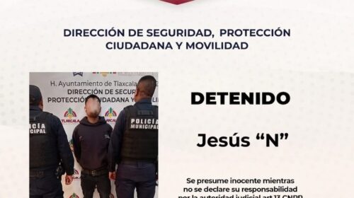 Policía municipal de Tlaxcala frustra intento de ingreso de persona en estado inconveniente a la sede del ayuntamiento