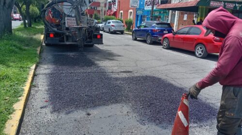 El Gobierno de Apizaco mantiene acciones permanentes de bacheo en el Boulevard Emilio Sánchez Piedras