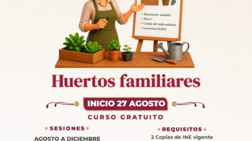 Ayuntamiento de Tlaxcala invita a aprovechar los últimos lugares para el curso gratuito sobre huertos familiares