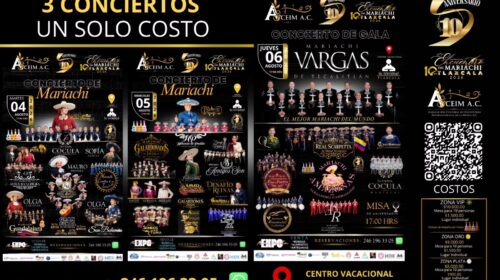 Alberga Tlaxcala 10° Encuentro Internacional del Mariachi; invitado especial es el Mariachi Vargas de Tecalitlán