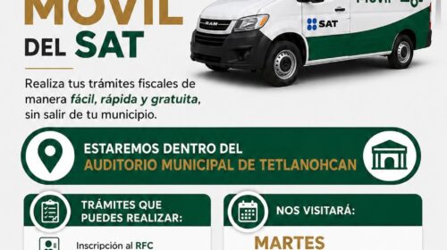 Mañana llega la Oficina Móvil del SAT a Tetlanohcan