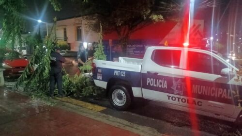 Seguridad Pública de Totolac responde ante afectaciones por las intensas lluvias