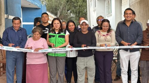 Inaugura Lucía Arce obra de adoquinamiento y red de agua en San Sebastián Xolalpan