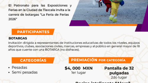 Tlaxcala Rockea y Carrera de Botargas repartirán 20 mil pesos en premios durante la Feria de Ferias 2026