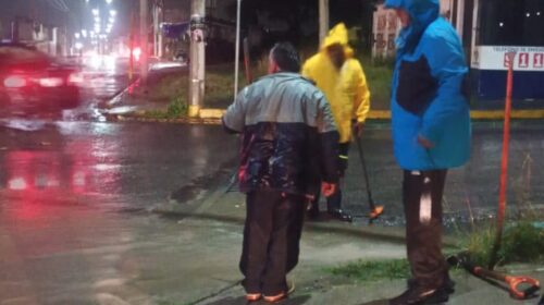 Calle Abasolo permanece en obra; se refuerza medidas de seguridad ante las intensas lluvias