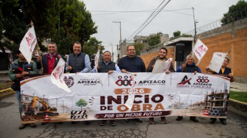 Dan banderazo gobierno de Apizaco a la repavimentación de la avenida Hidalgo con el programa “Peso a Peso”