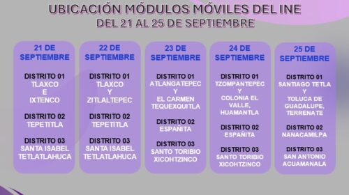 Módulo móvil del INE brindará servicios registrales en Huamantla