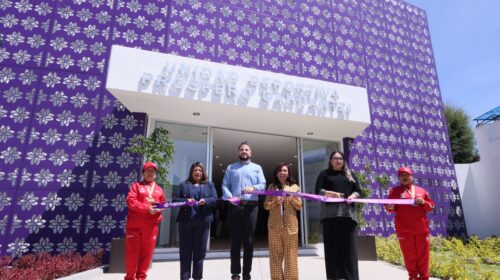 Entrega gobernadora renovada Unidad Deportiva en Chiautempan 