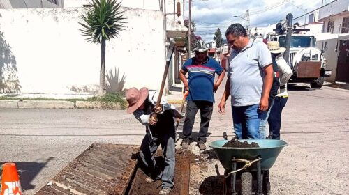 Ayuntamiento de Tlaxcala da mantenimiento a la infraestructura pluvial en La Joya