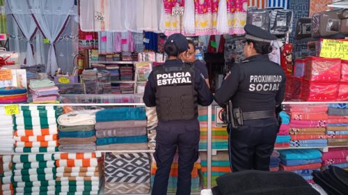 La SSC fortalece acciones de proximidad en la zona comercial de Chiautempan 