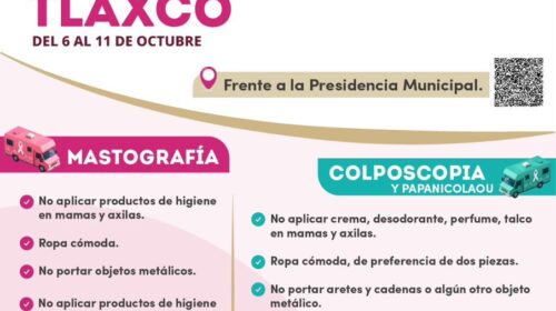 Caravanas de Salud llegarán a Tlaxco con mastografías, colposcopias y Papanicolaou gratuitos