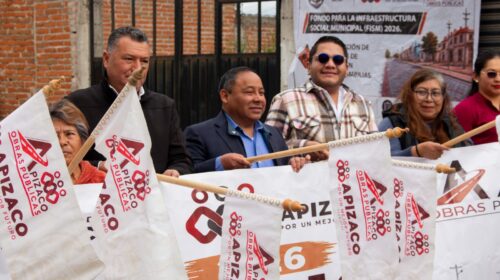 Con 306 m² de adoquinamiento, inicia gobierno de Apizaco obra en Santa Anita Huiloac