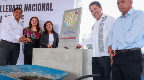Encabeza gobernadora colocación de la primera piedra del bachillerato “Margarita Maza” en San Pablo del Monte 